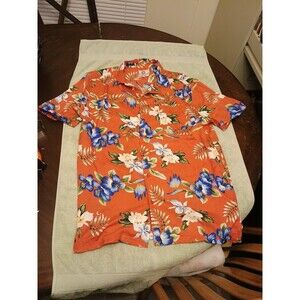 Vintage Orange  Hawaiian Shirt Large By One Resolution 100 Percent Polyester